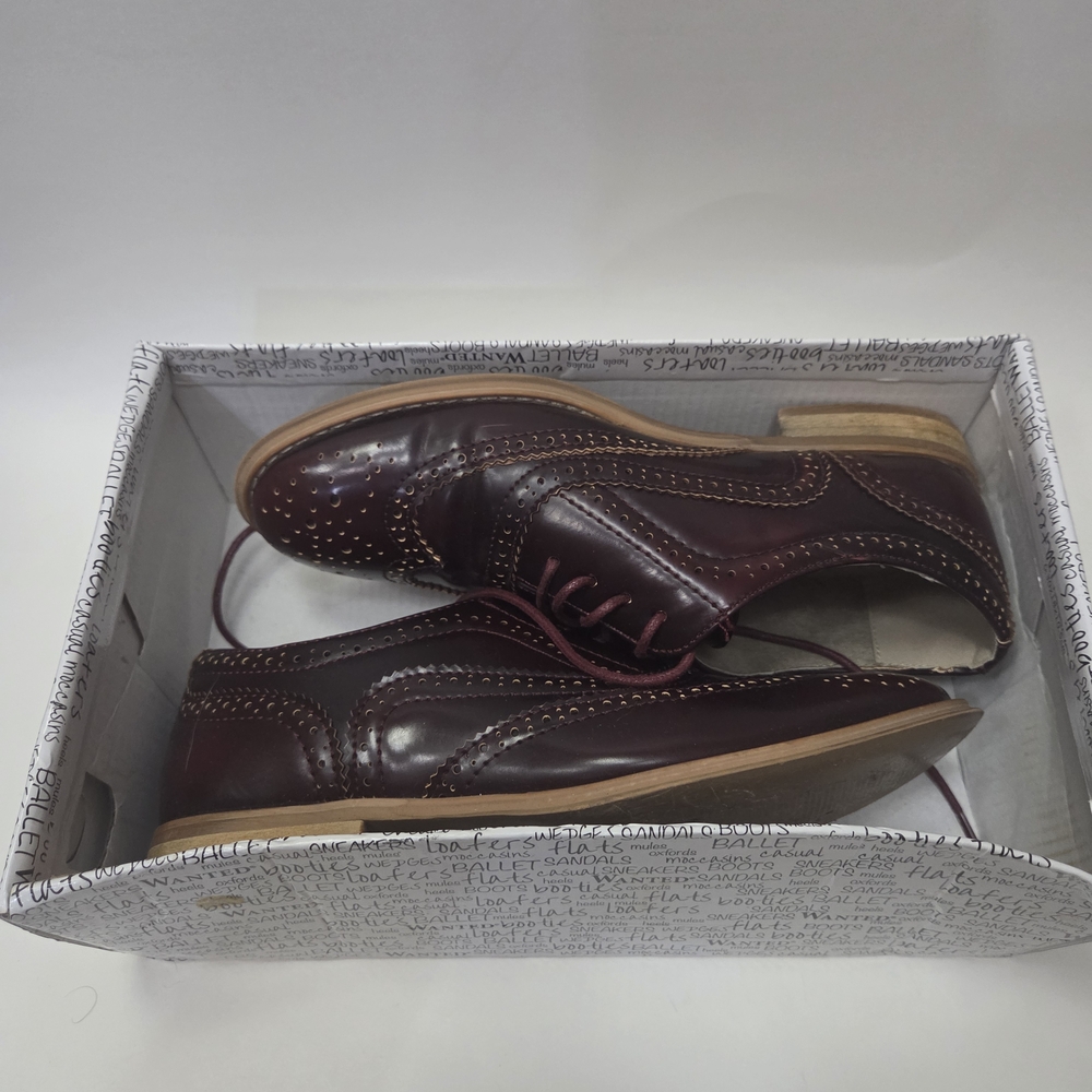 Wanted Dark Burgundy Leather Oxfords